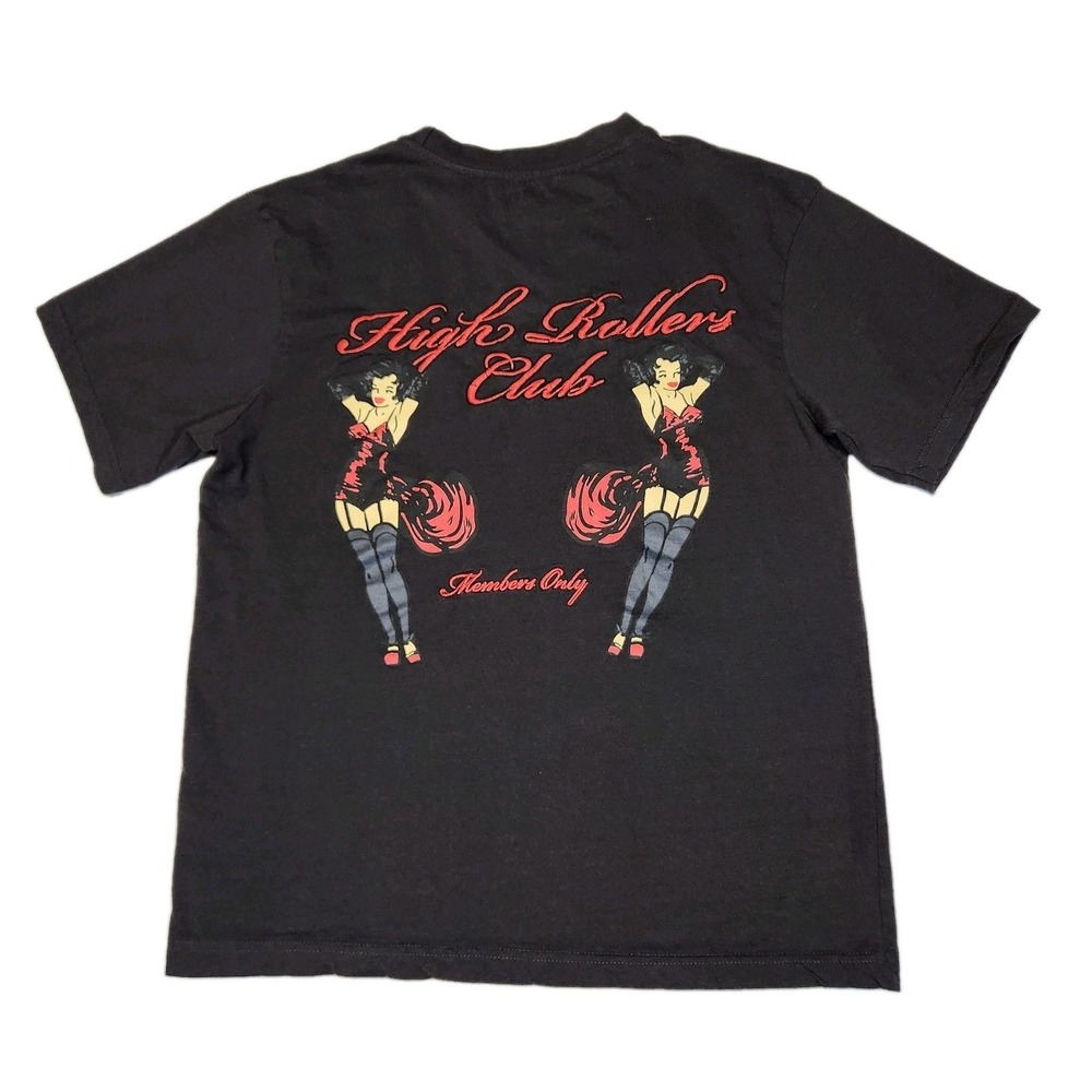 Public Supply NYC High Rollers Club T Shirt M Pin Up Casino Graphic Black Cotton